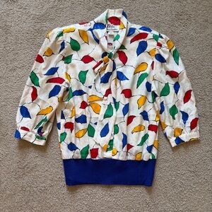 VTG ~ 1980s ~ Umba ~ Primary Color Blouse ~ Maximalist ~ Secretary ~ Size 14